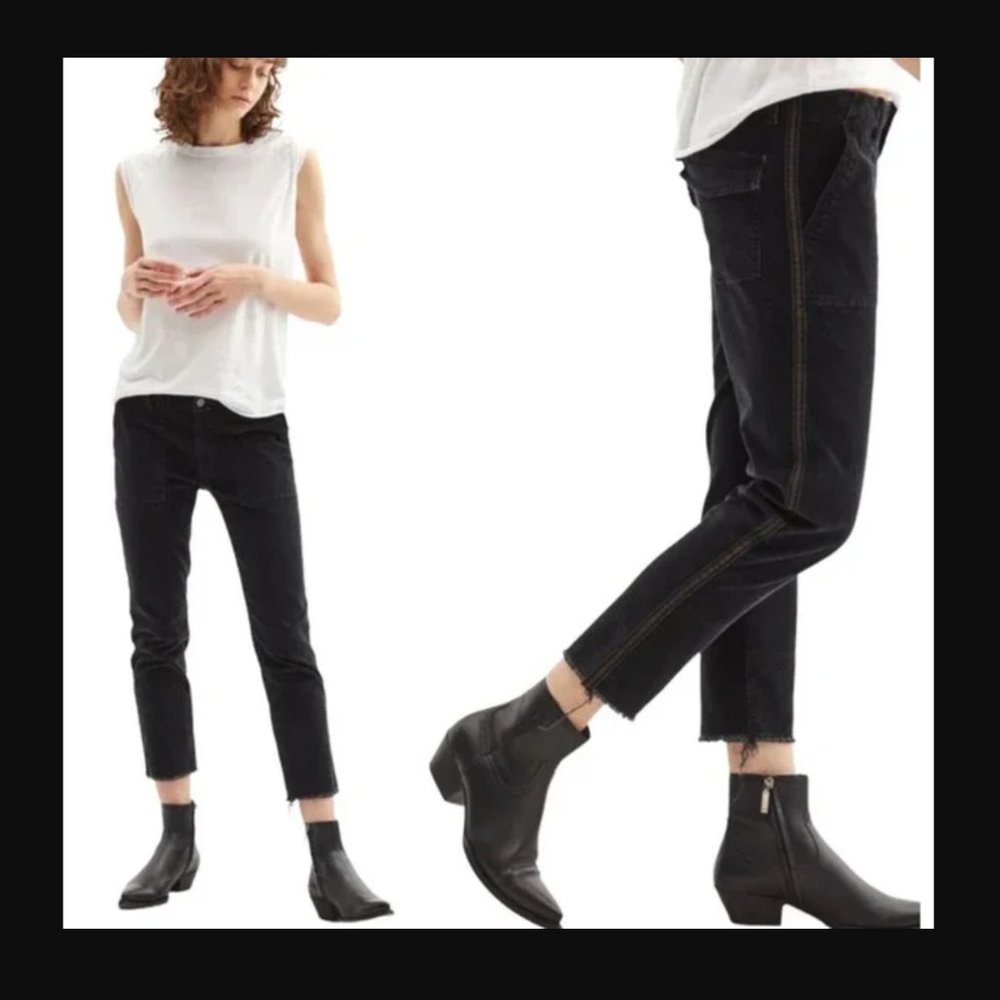 Nili Lotan Jenna Pant with grosgrain tape in black size 4